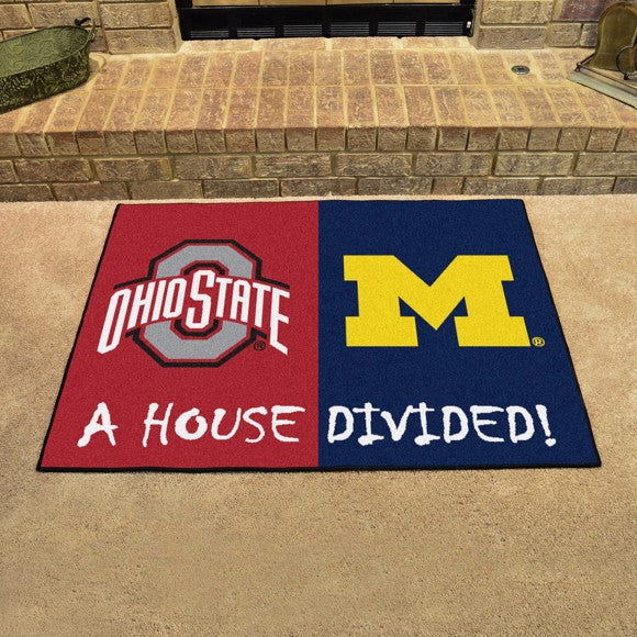 Ohio State University/University of Michigan House Divided Mat