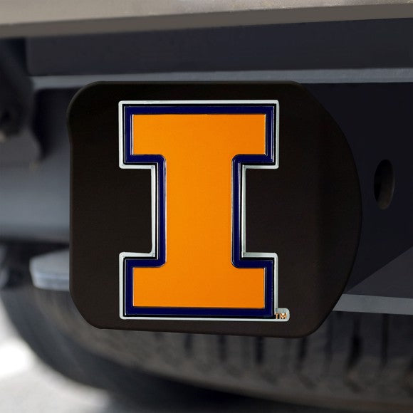 University of Illinois Hitch Cover Color-Black