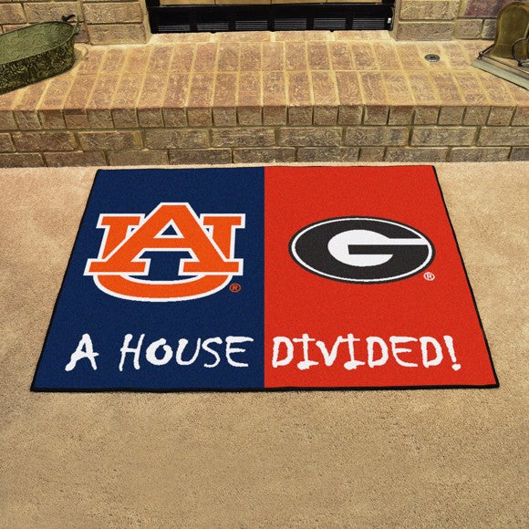 Auburn University/University of Georgia House Divided Mat